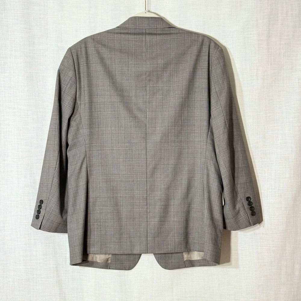 Joseph Abboud 42S Gray Brown Glen Plaid Wool Blazer Lanificio TG‎ di Fabio Italy